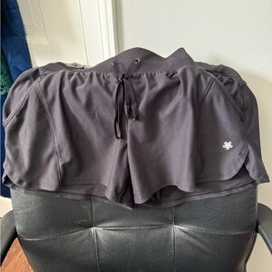 Women's Black Athletic Shorts with pockets & drawstring